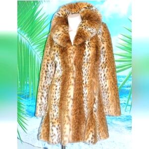 Rare Inc Concepts Faux Leopard Fur Coat Small/Medium